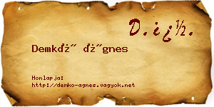 Demkó Ágnes névjegykártya