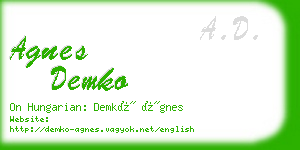 agnes demko business card