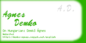 agnes demko business card